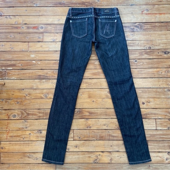 GUESS by Marciano black skinny jeans low rise Incrusted crystal luxury size 24 - Picture 4 of 14